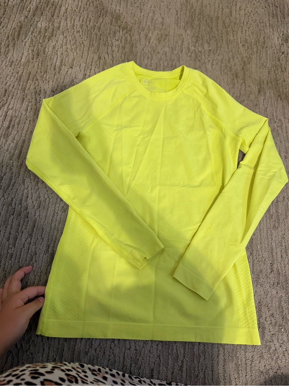Figs Neon Yellow Athletic Long Sleeve Top